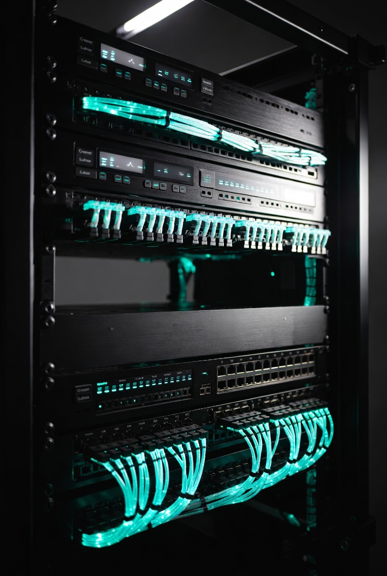 Server rack with fibre